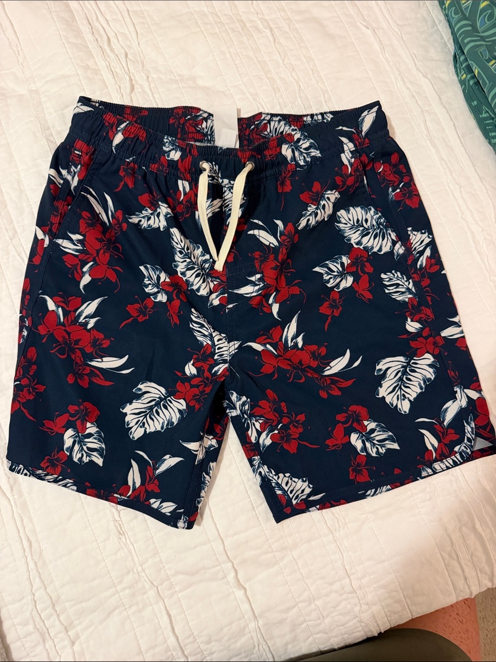 Boys Fair Harbor Navy Floral Swim Trunks
